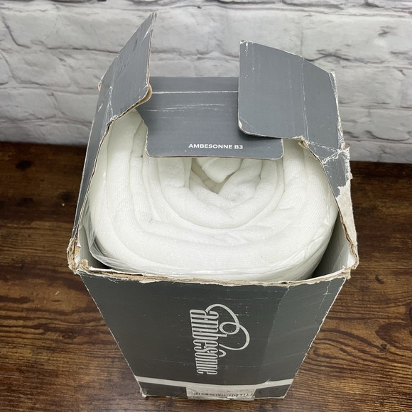 Ambesonne soft texture mattress pad quilted bed topper Size Full White New - Picture 5 of 5